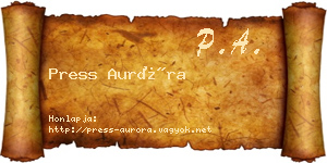 Press Auróra névjegykártya